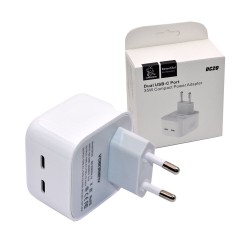 Denmen Adapter DC20 Dual USB C 35W 3.0A White Denmen Adapter DC20 Dual USB C 35W 3.0A White